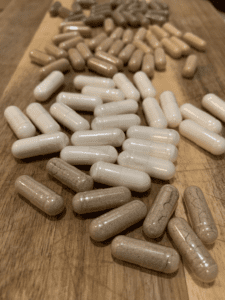 Supplement capsules.