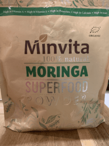 Organic Minvita Moringa Superfood Powder.