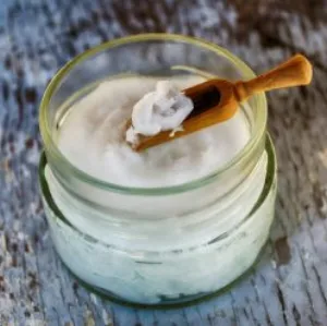 Coconut oil in a jar